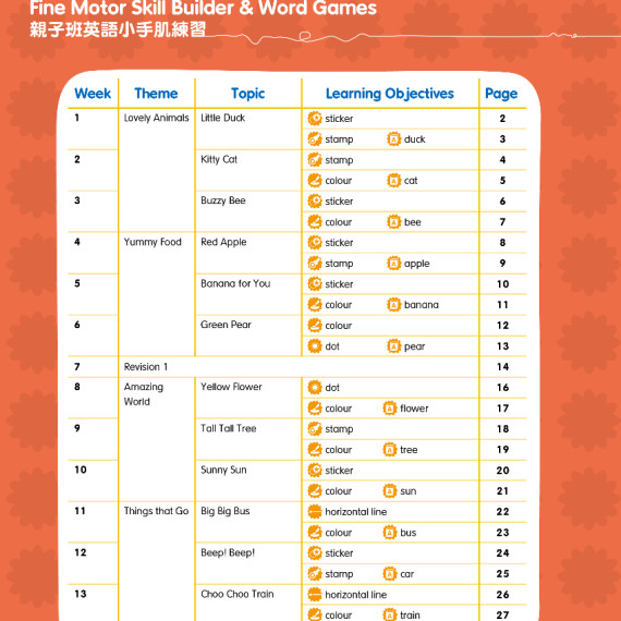 26週學前教育系列：Playgroup English 親子班英語小手肌練習